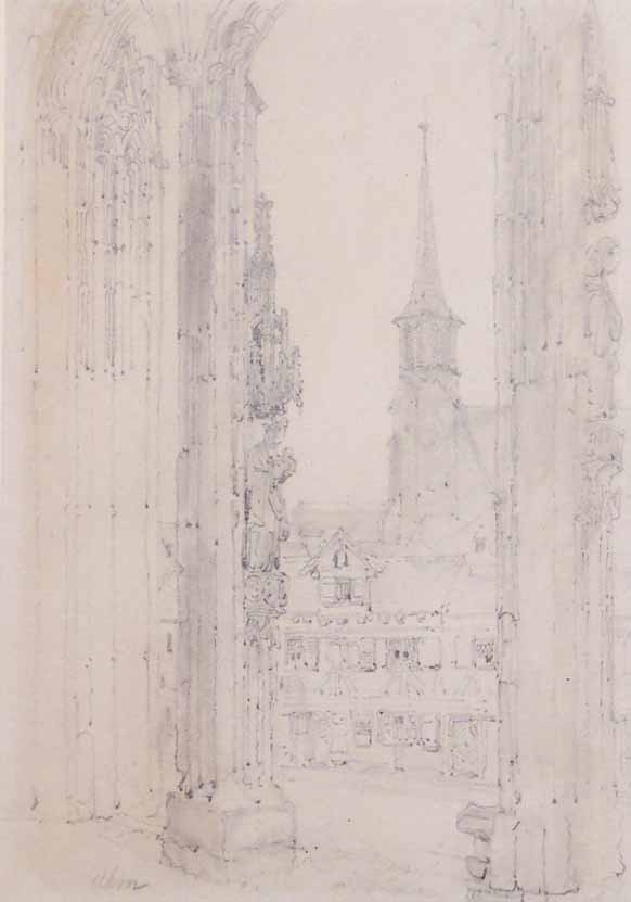 Study for 'Porch of Ulm Cathedral, Germany'